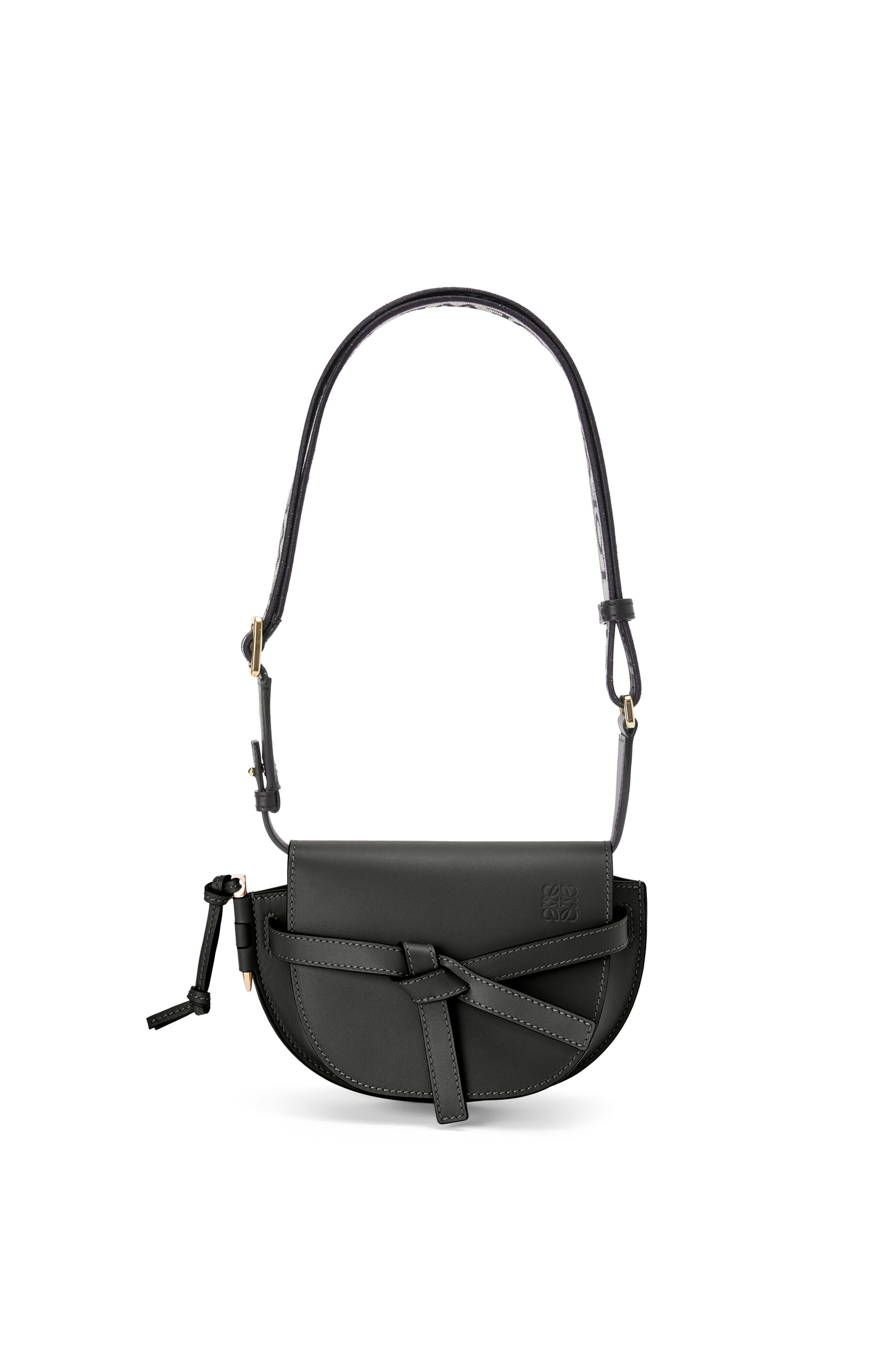 Mini Gate Dual bag in soft calfskin and jacquard - 7
