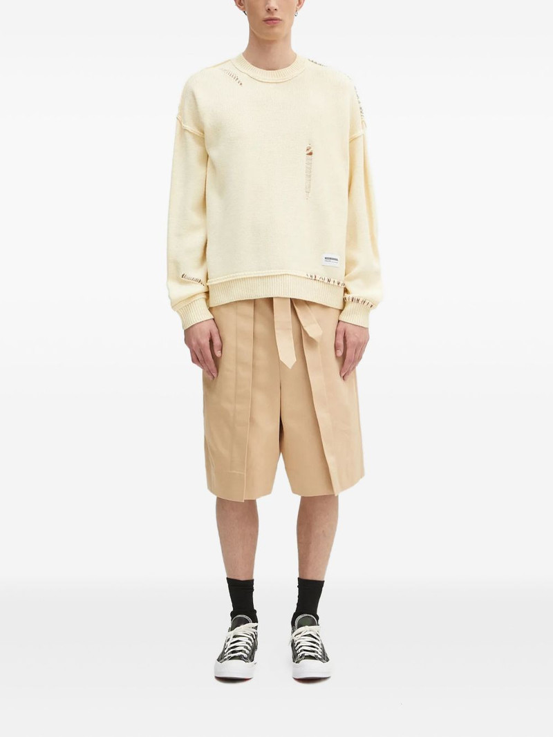 NEIGHBORHOOD distressed detail crew neck sweater outlook