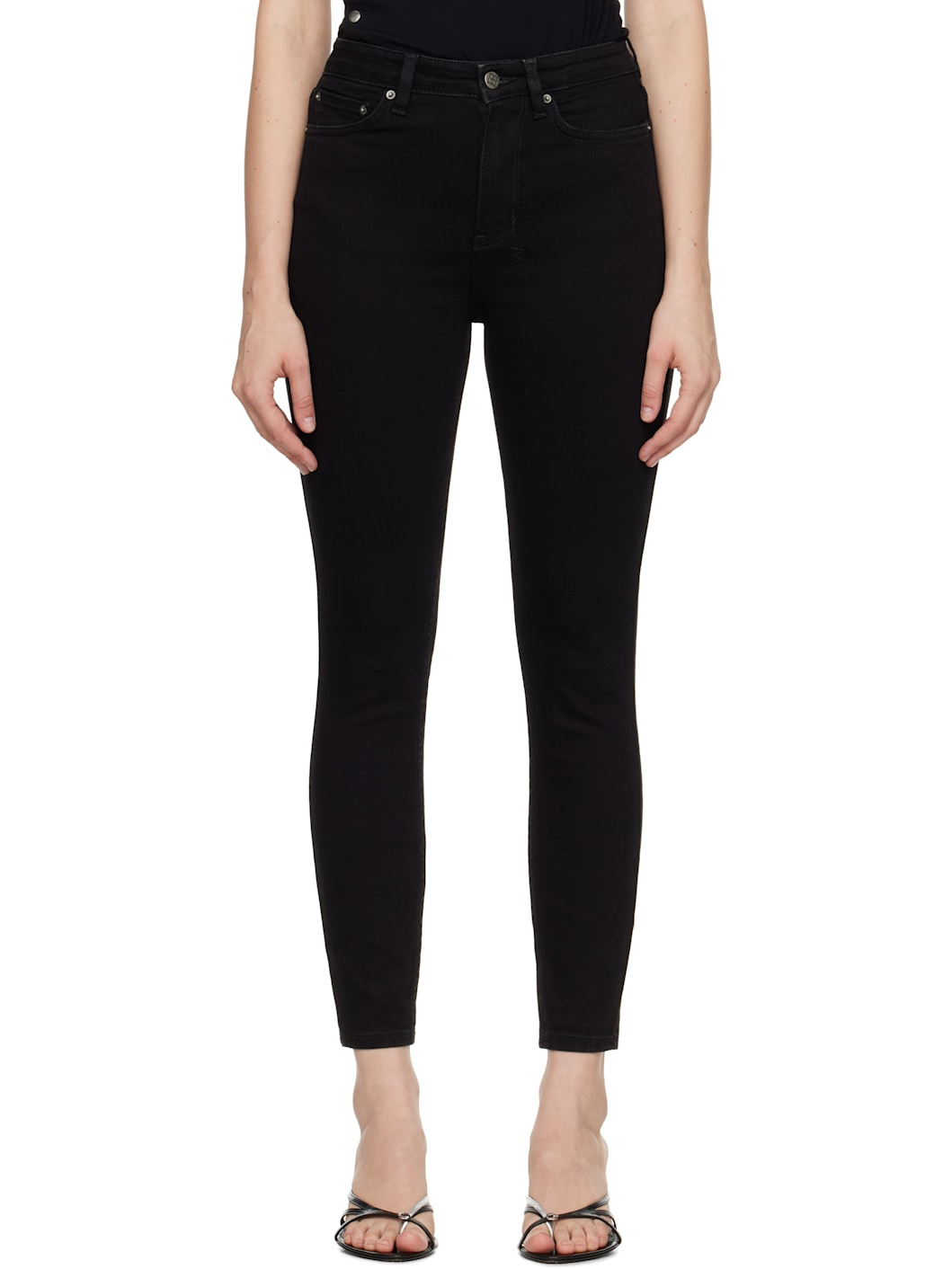 Black Hi N Wasted Jeans - 1