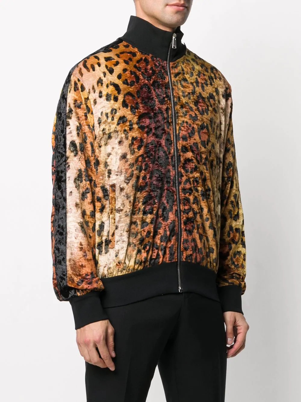 velvet leopard bomber jacket - 3