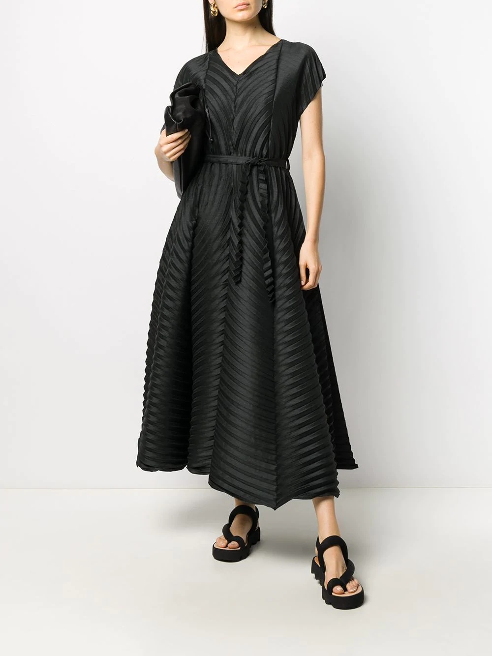 pleated flared dress - 2