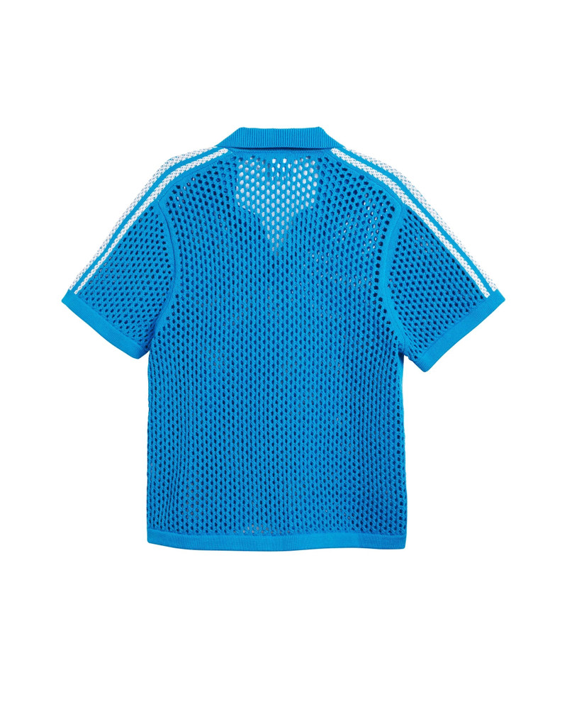 adidas adidas x CLOT FW24 Crochet Polo Shirt Asia Sizing 'Bright Blue' JE9592 outlook