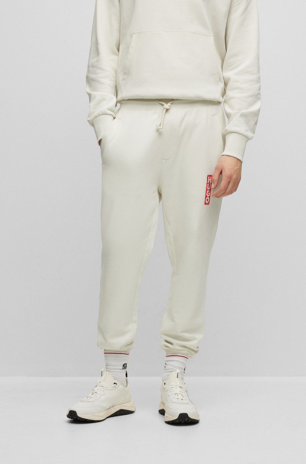 COTTON-TERRY TRACKSUIT BOTTOMS WITH VERTICAL LOGO - 2