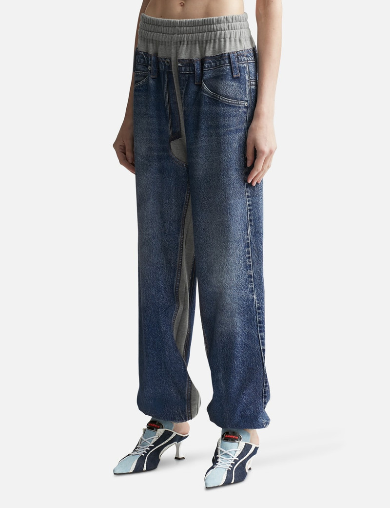 pushBUTTON GRAY DENIM PRINTED SWEATPANTS outlook