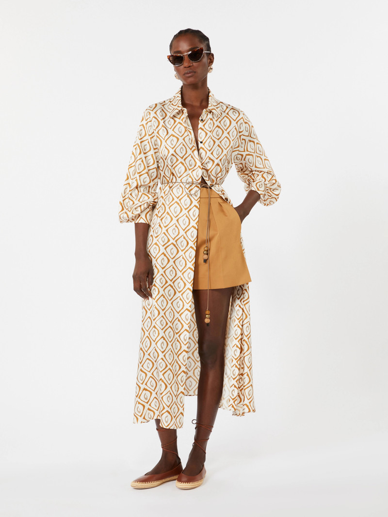 Max Mara GIARA Printed silk twill shirt dress - BEIGE outlook