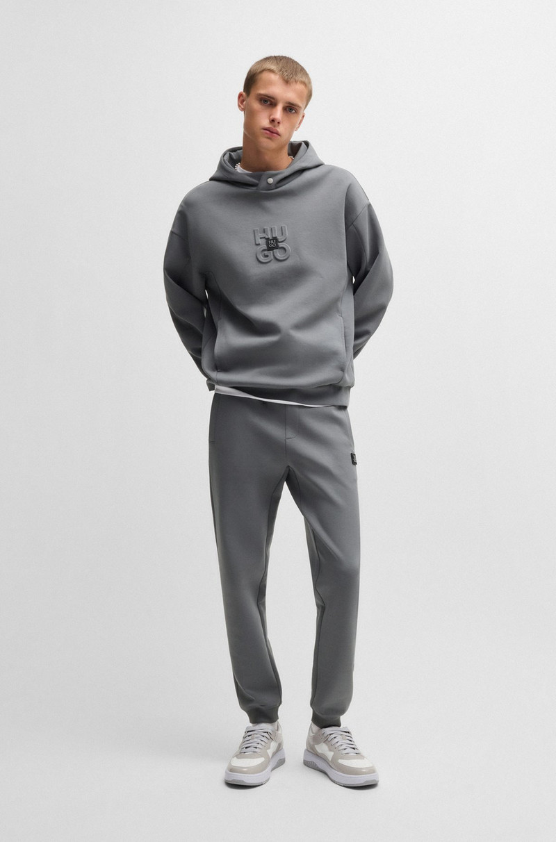 HUGO COTTON TRACKSUIT BOTTOMS WITH STACKED LOGO outlook