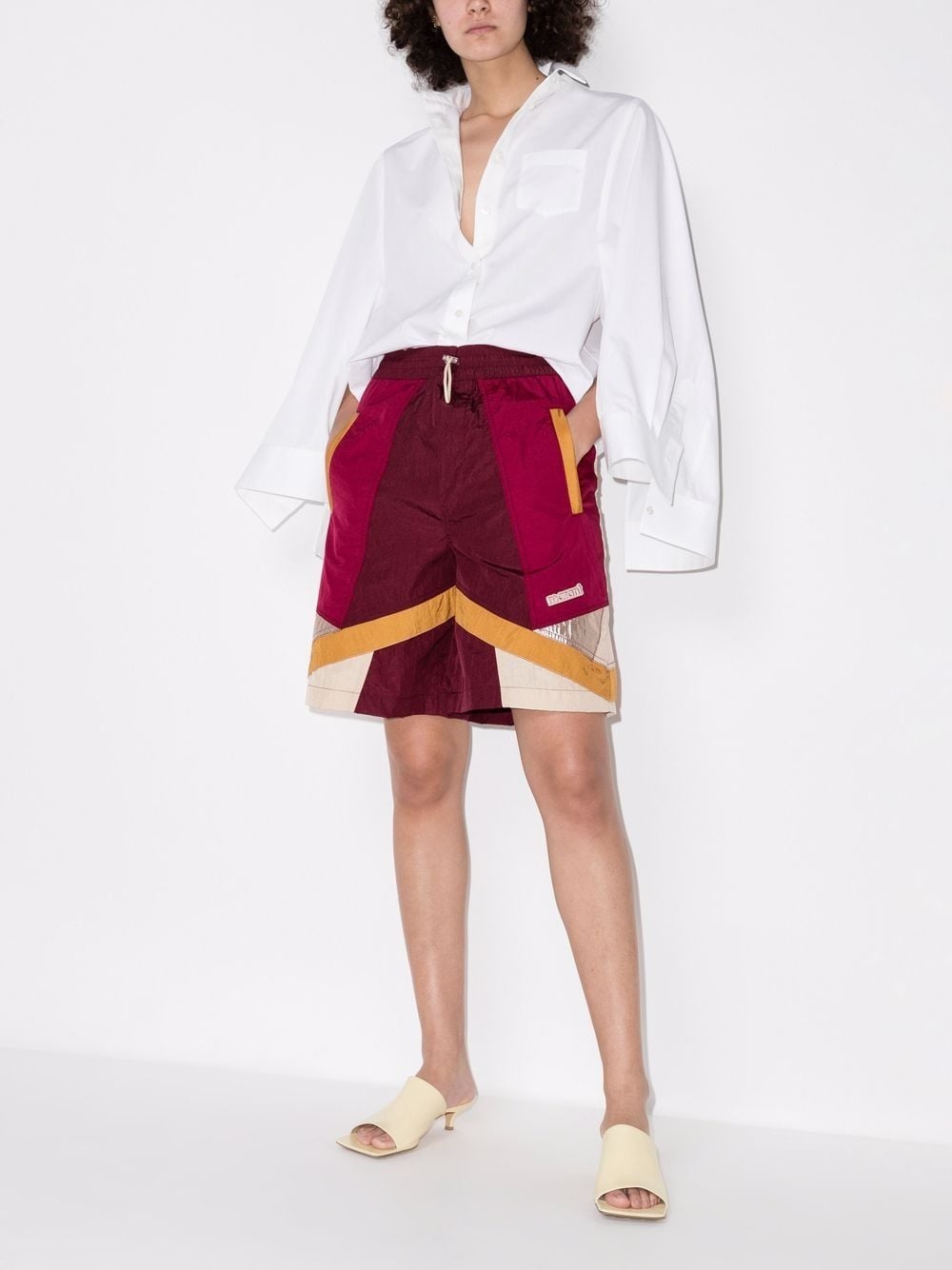 panelled drawstring basketball shorts - 2