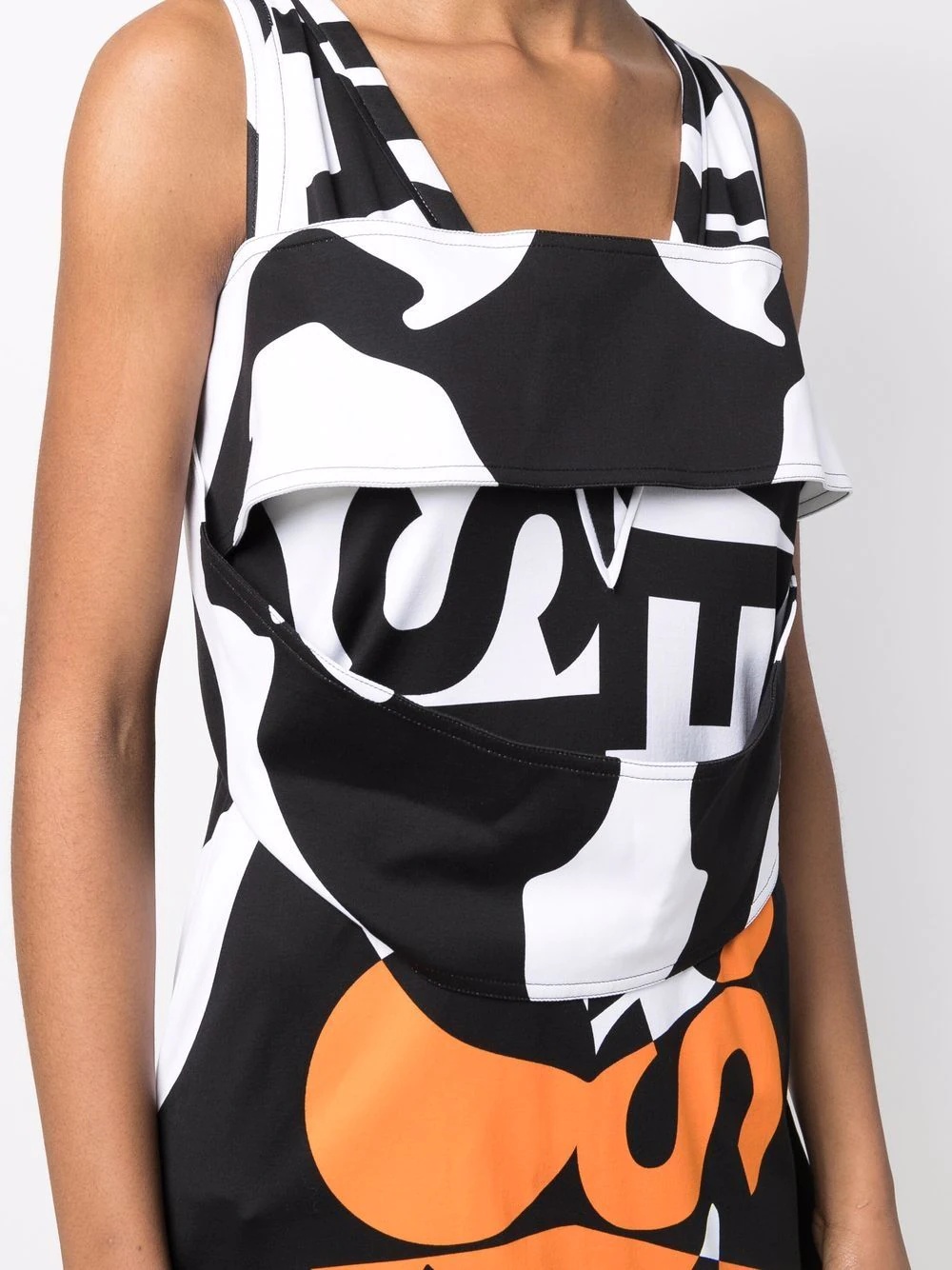 panelled graphic print mini dress - 5