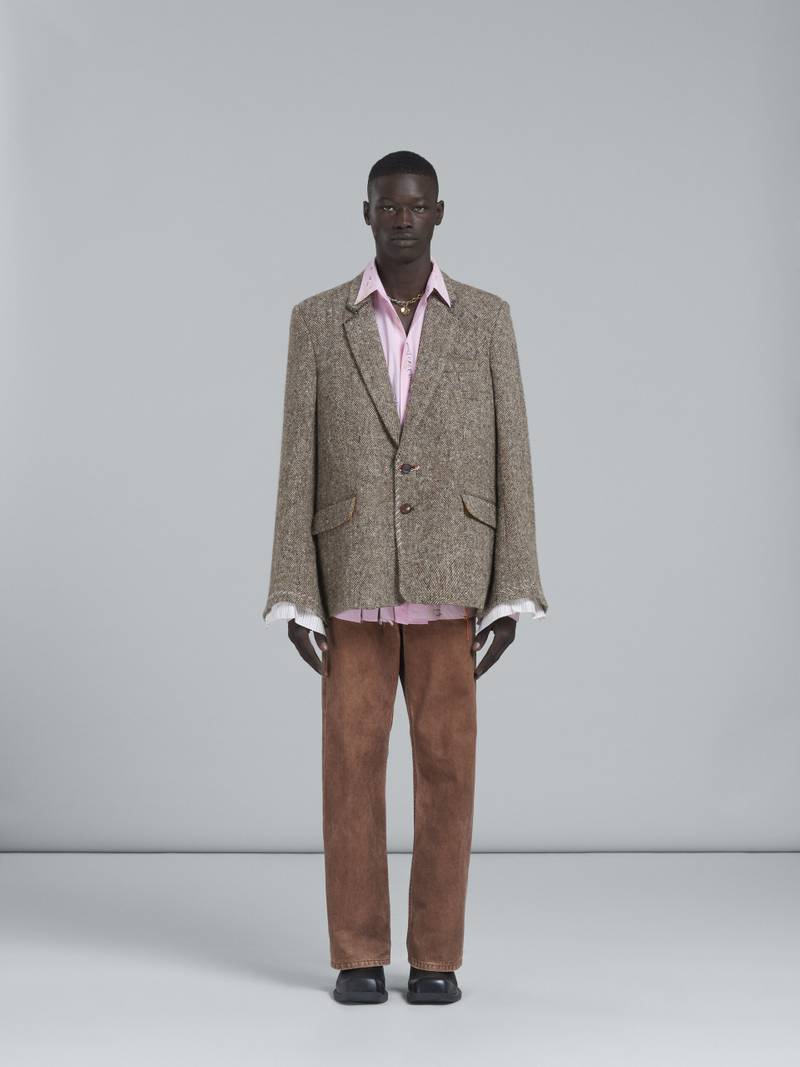 Marni BROWN TWEED CONVERTIBLE BLAZER outlook