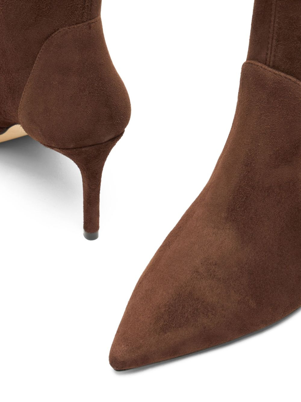 75MM suede pointed-toe knee-high boots - 5