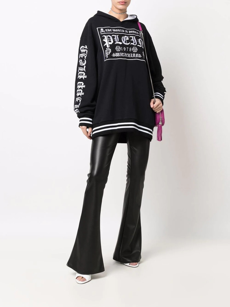 PHILIPP PLEIN logo-print pullover hoodie outlook