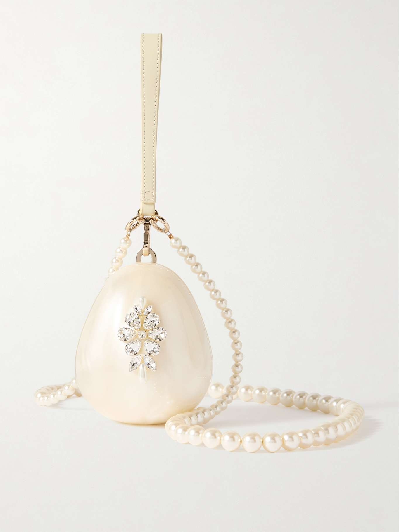 Simone Rocha Egg embellished leather-trimmed acrylic clutch