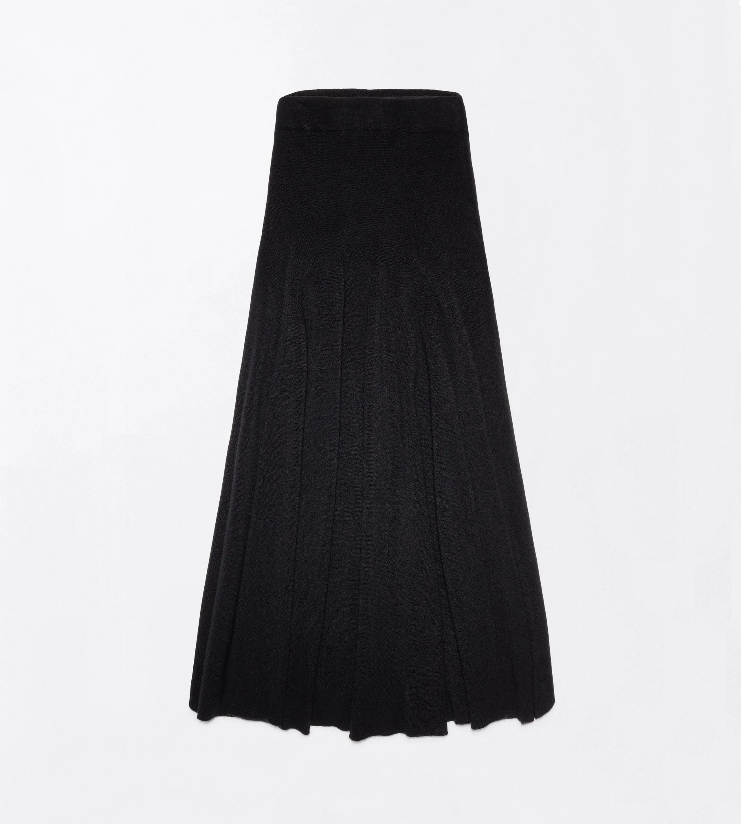 CASHMERE MID-LENGTH FLARE SKIRT WITH FITTED WAIST - 1