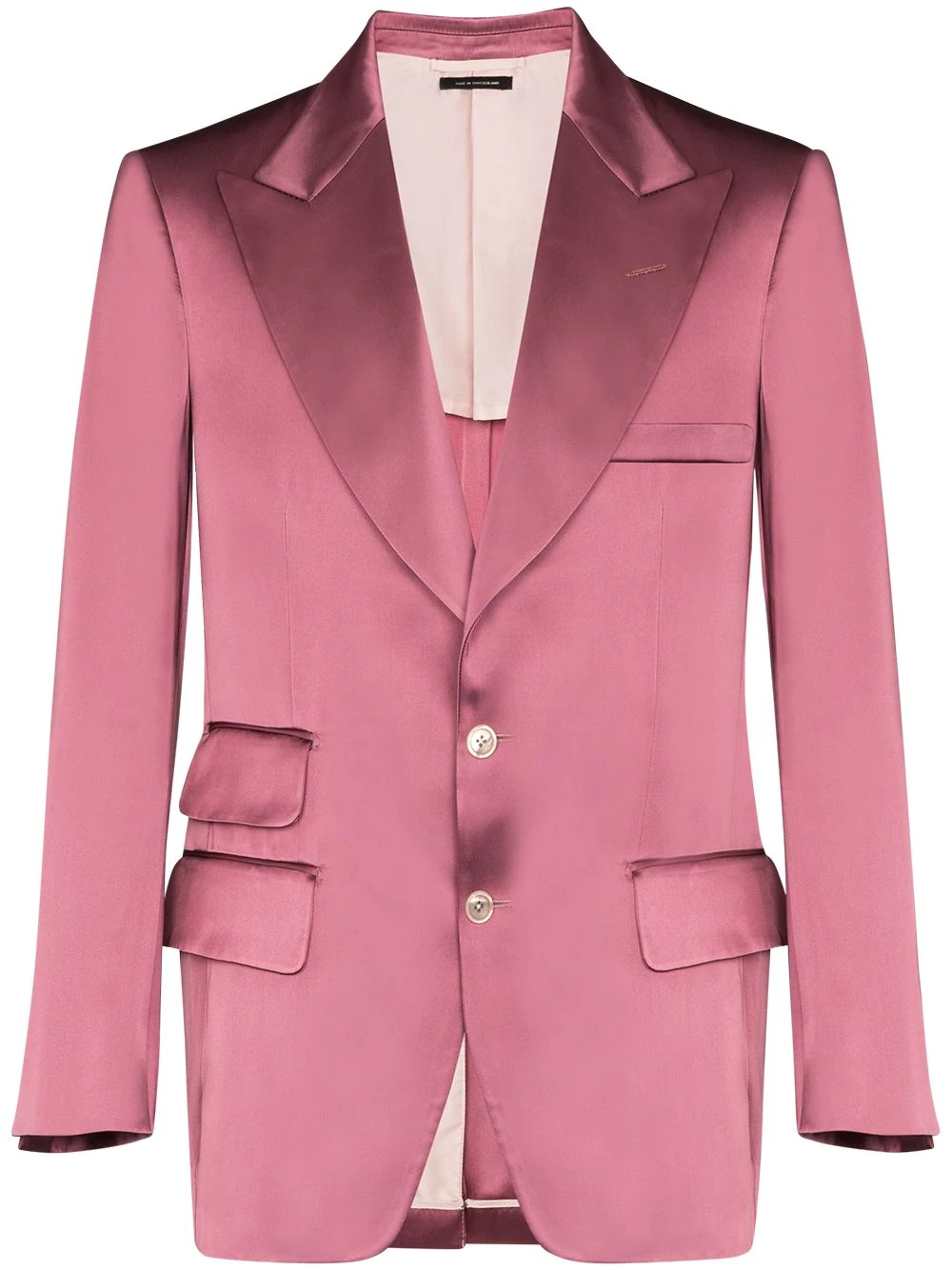 single-breasted satin-effect blazer - 1