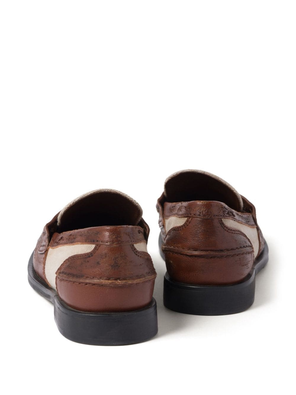 penny-appliquÃ© panelled loafers - 3