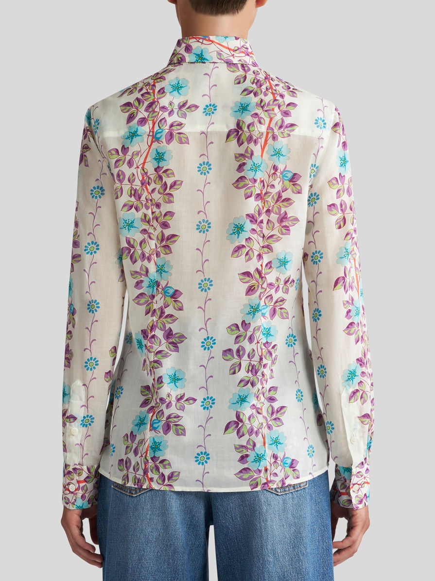 SHIRT WITH PLACED FLORAL PRINT - 4