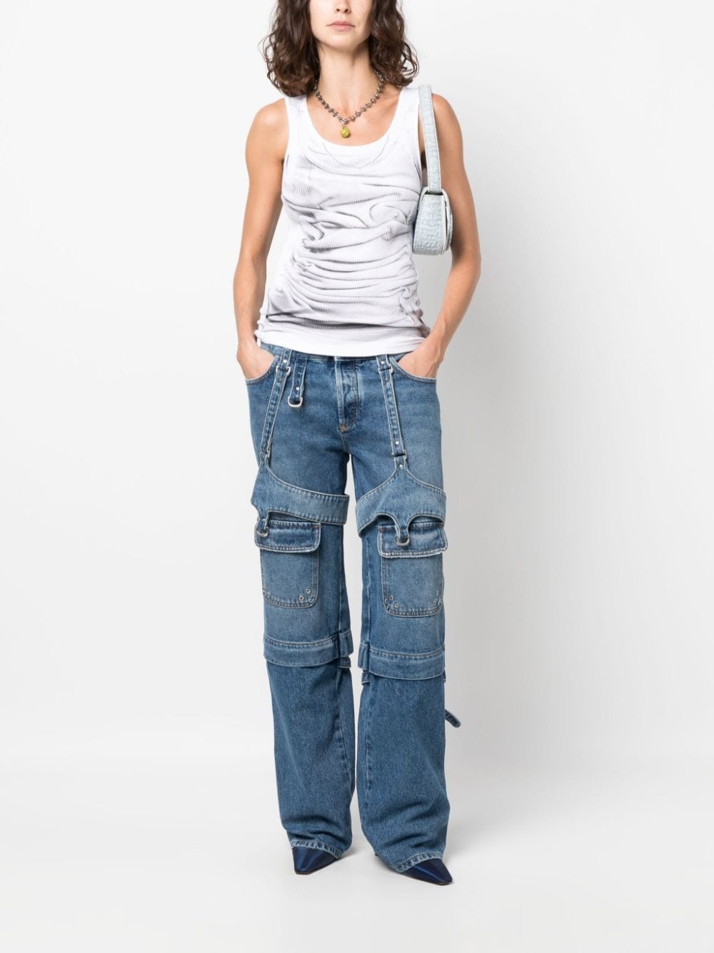 Cargo Zip straight-leg jeans - 2