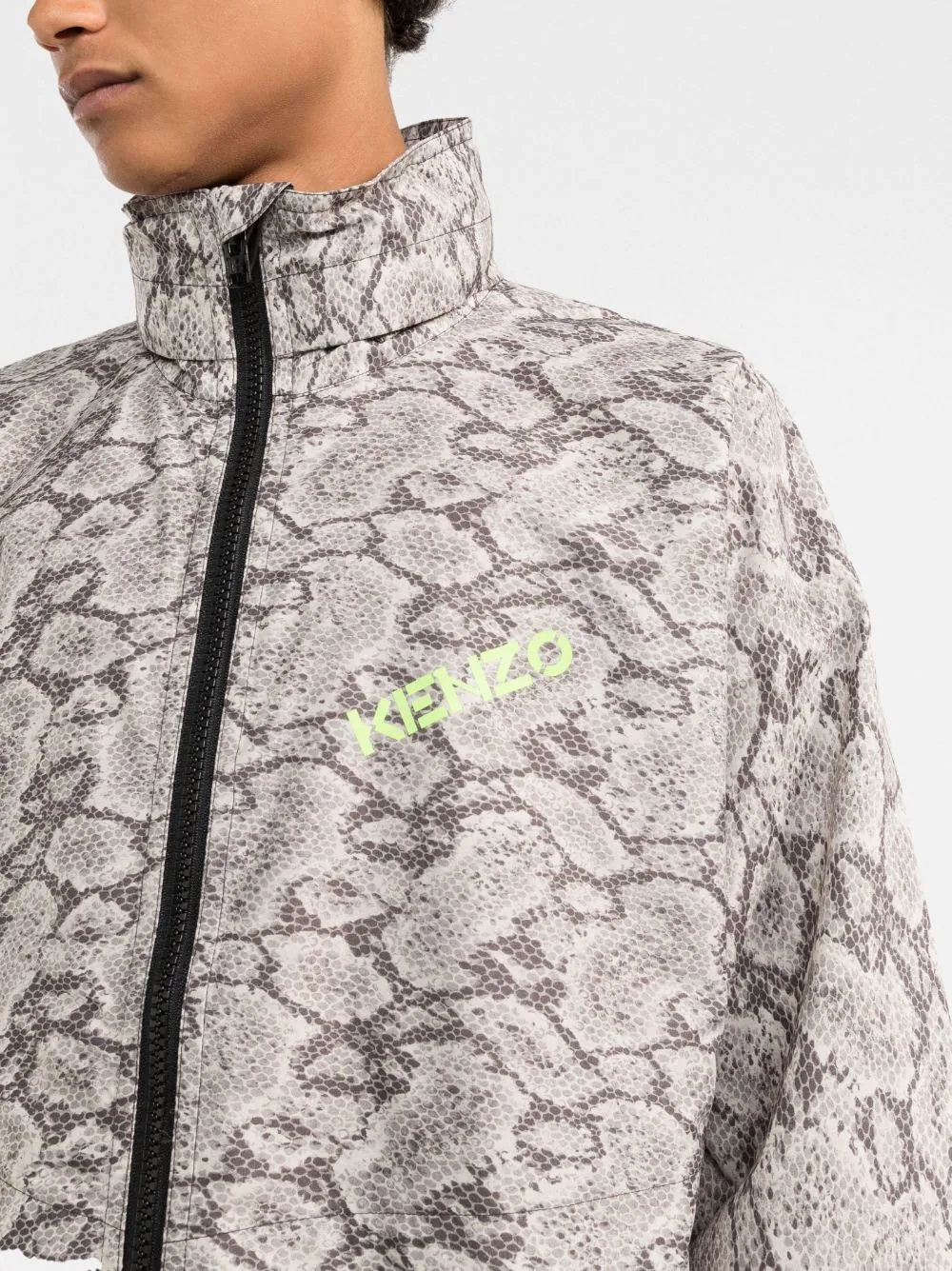 snakeskin print lightweight jacket - 5