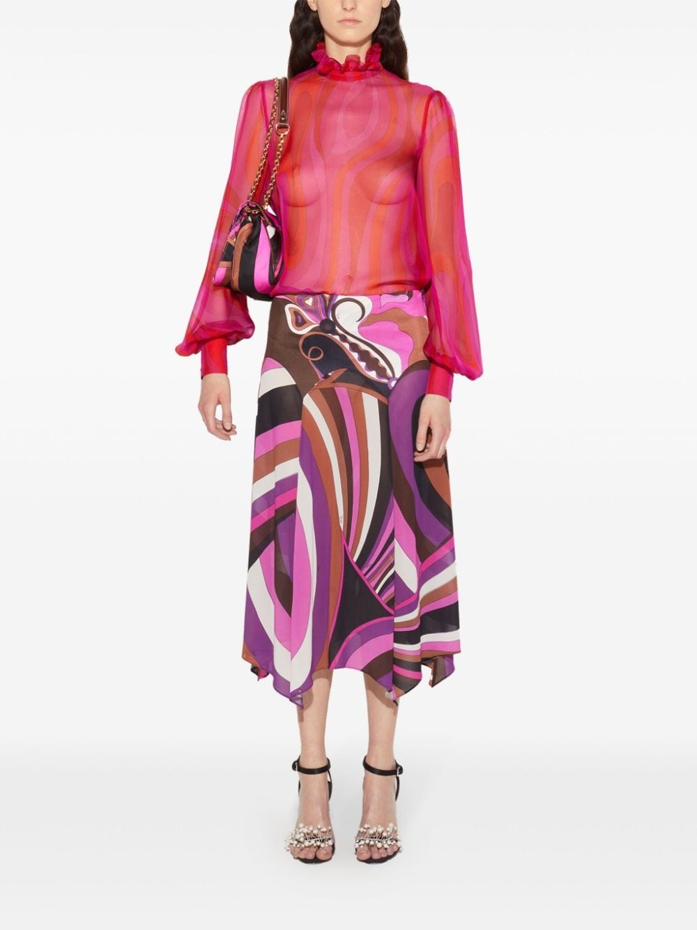 Iride-print midi skirt - 2
