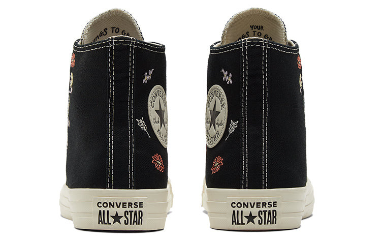 (WMNS) Converse Chuck Taylor All Star High 'Embroidered Floral - Black' A01585C - 5