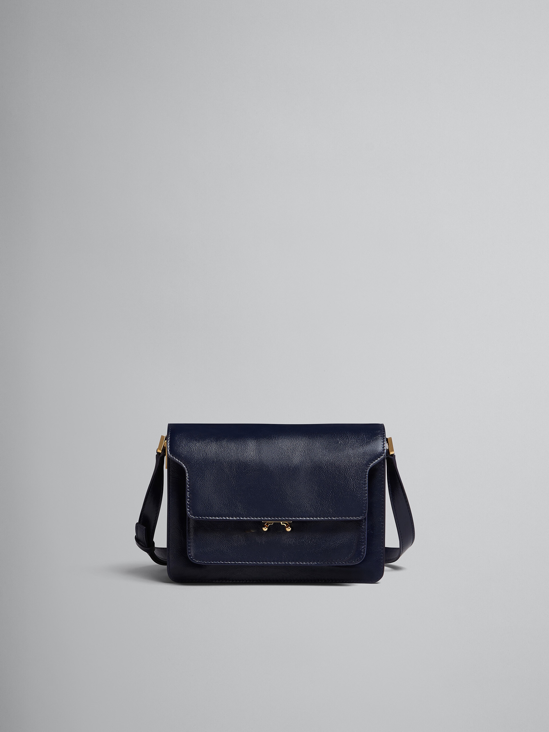TRUNK SOFT MEDIUM BAG IN BLUE LEATHER - 1