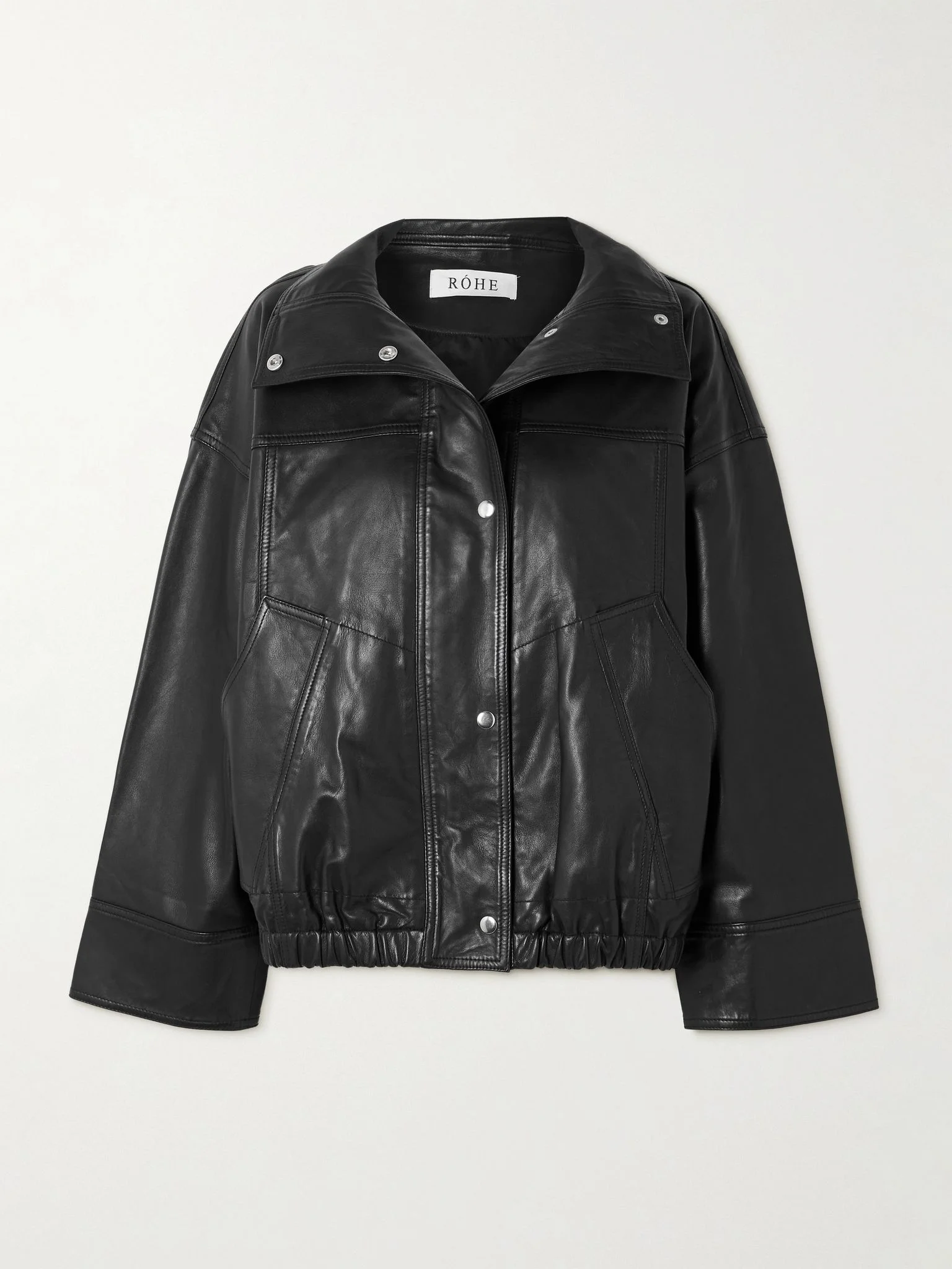 Leather bomber jacket Black - 1