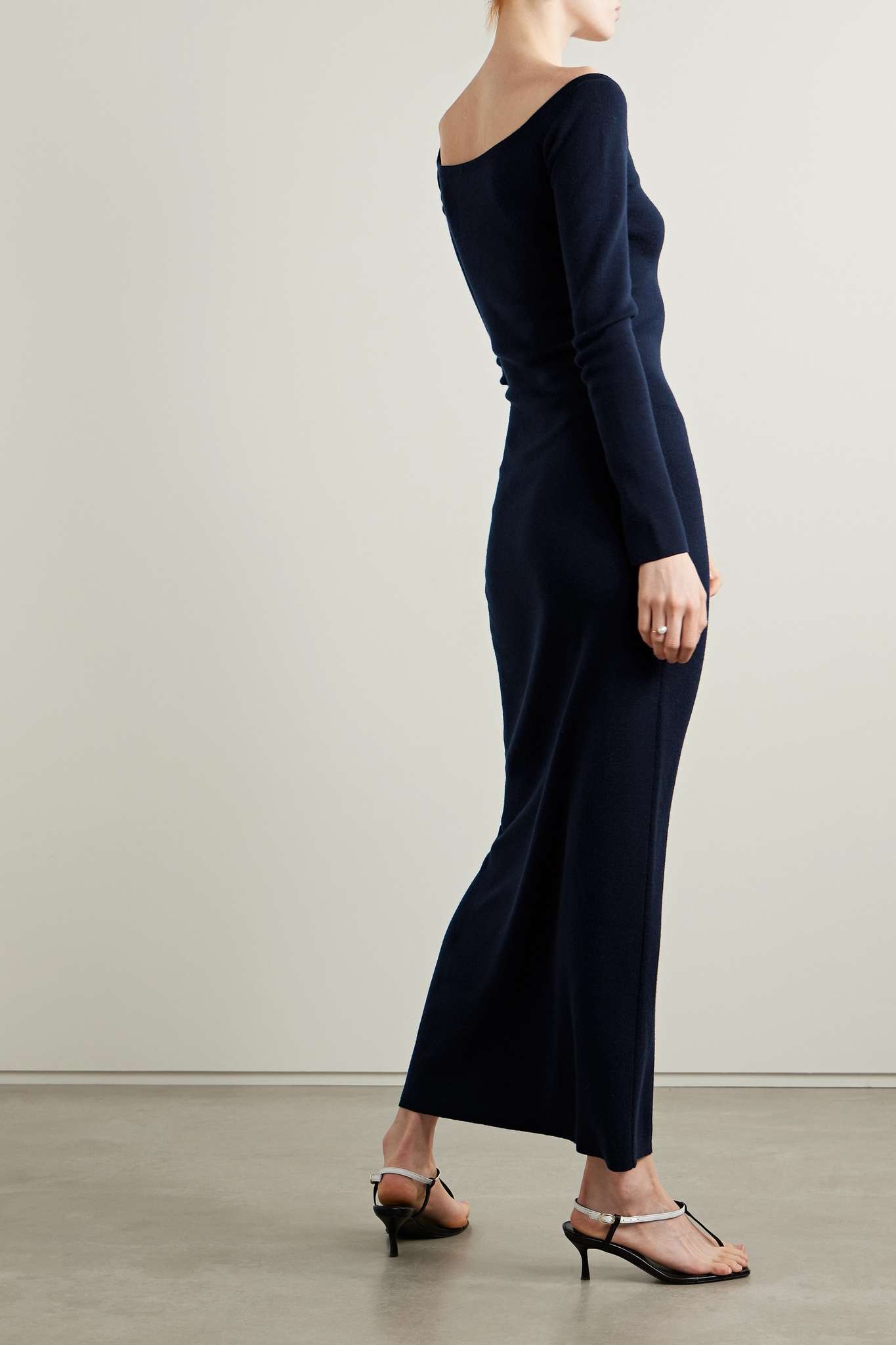 Selwyn off-the-shoulder wool and cashmere-blend midi dress - 3