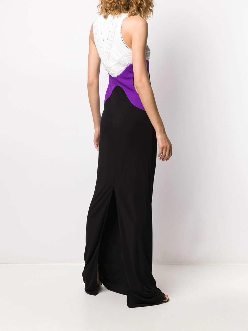 colour block evening gown - 4