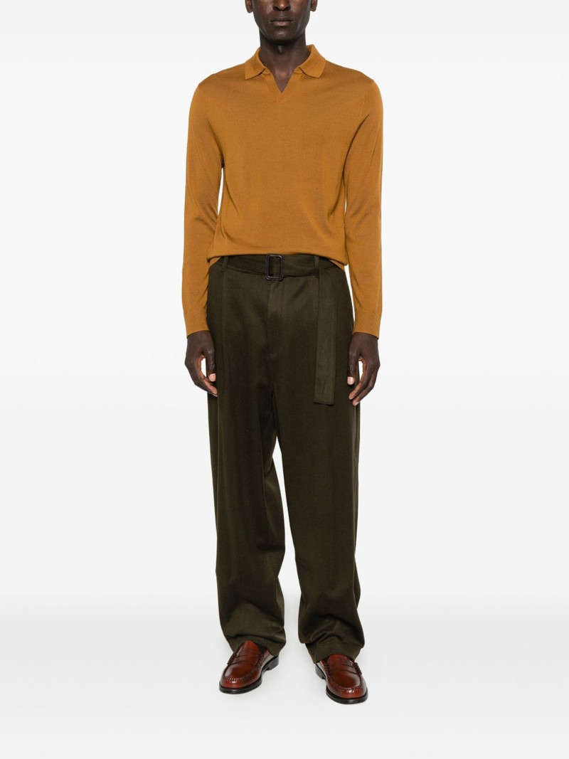 EMPORIO ARMANI belted pleated trousers outlook