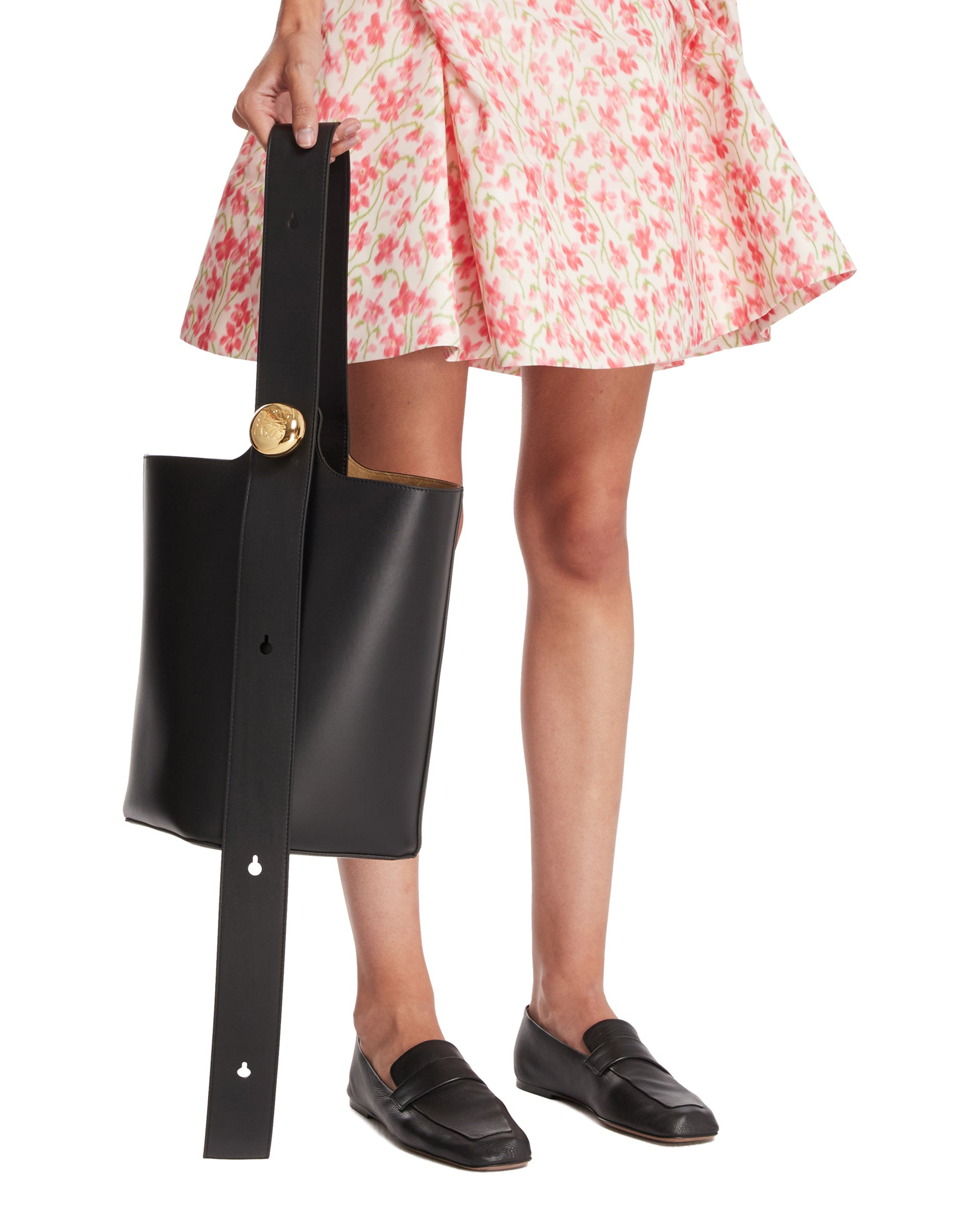 Black Medium Pebble Bucket Bag - 4
