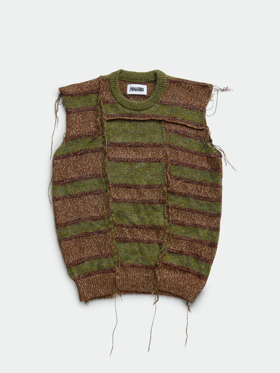 A Mess Of A Vest Green Mix - Magliano - 1
