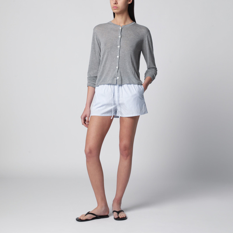 Dunst Light blue striped pajama mini shorts outlook