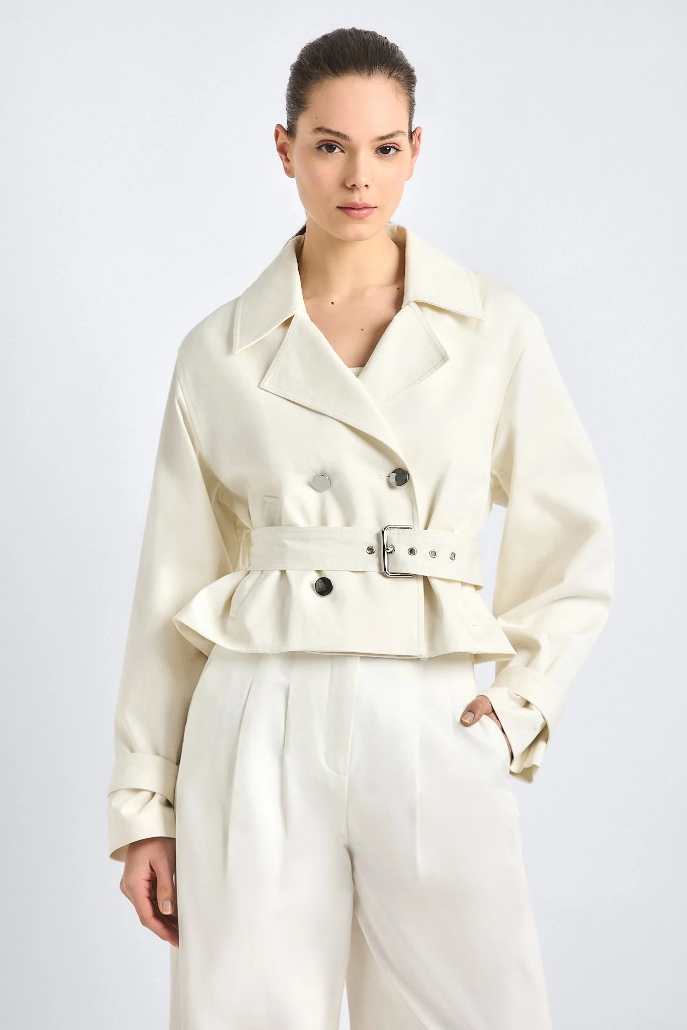 RENATA CROPPED TRENCH - 1