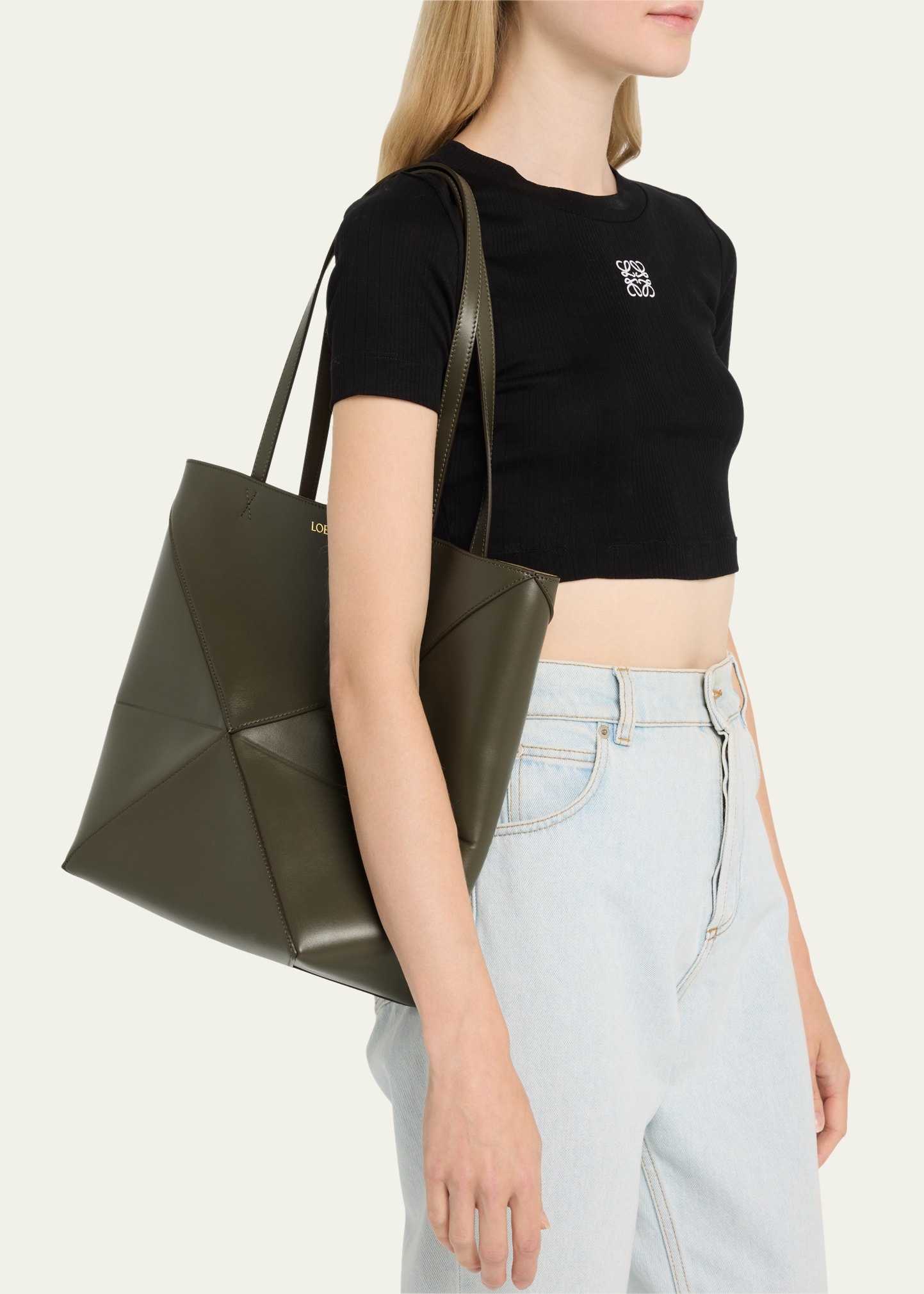Puzzle Leather Tote Bag - 2