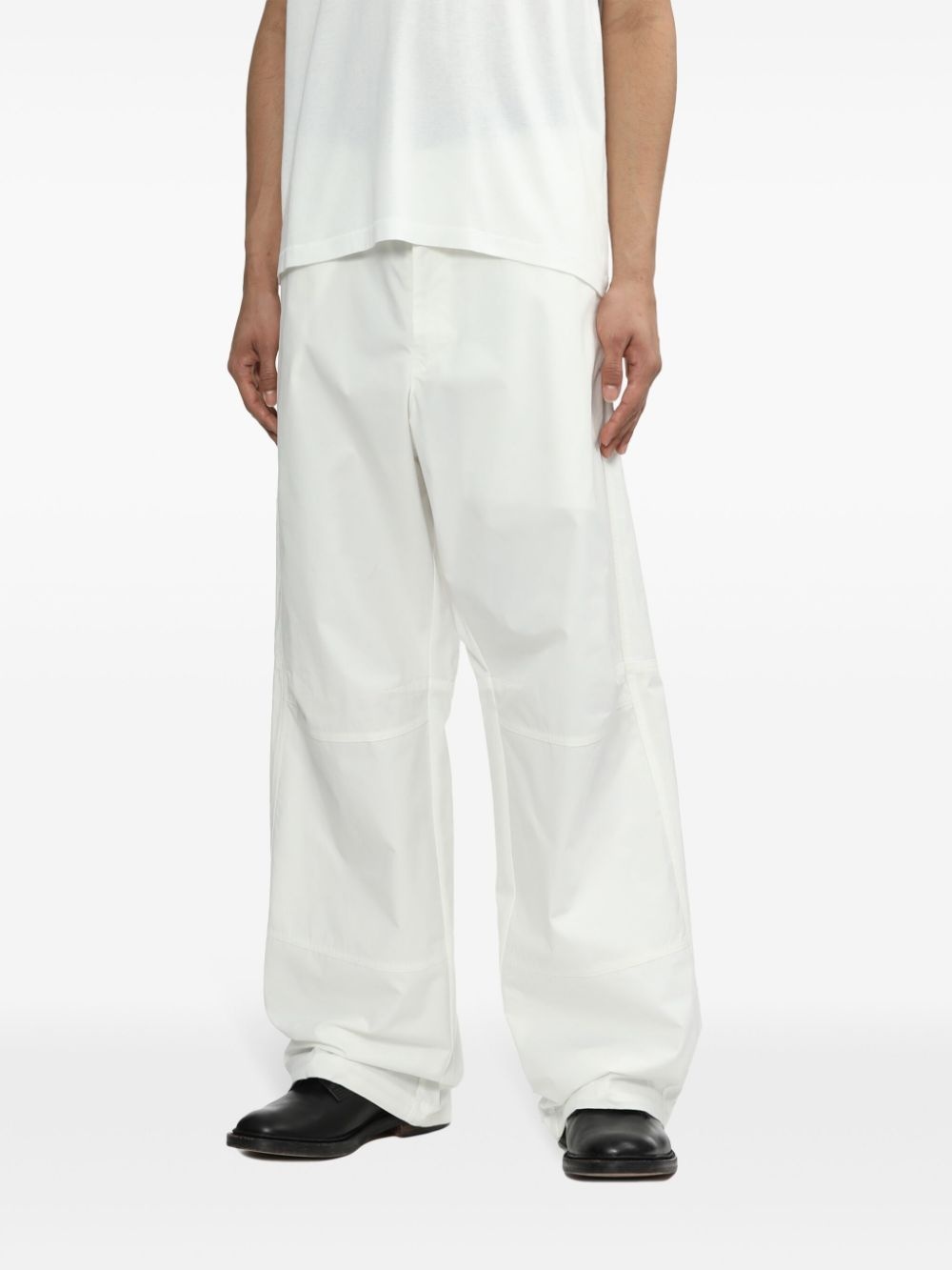 straight-leg cotton trousers - 3