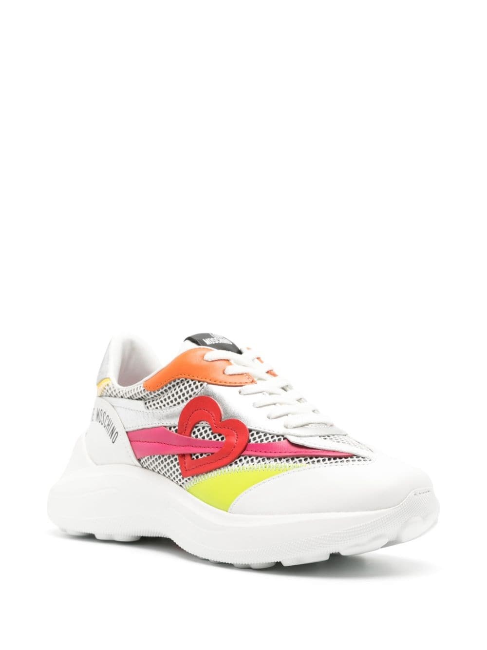 colour-block panelled leather sneakers - 2