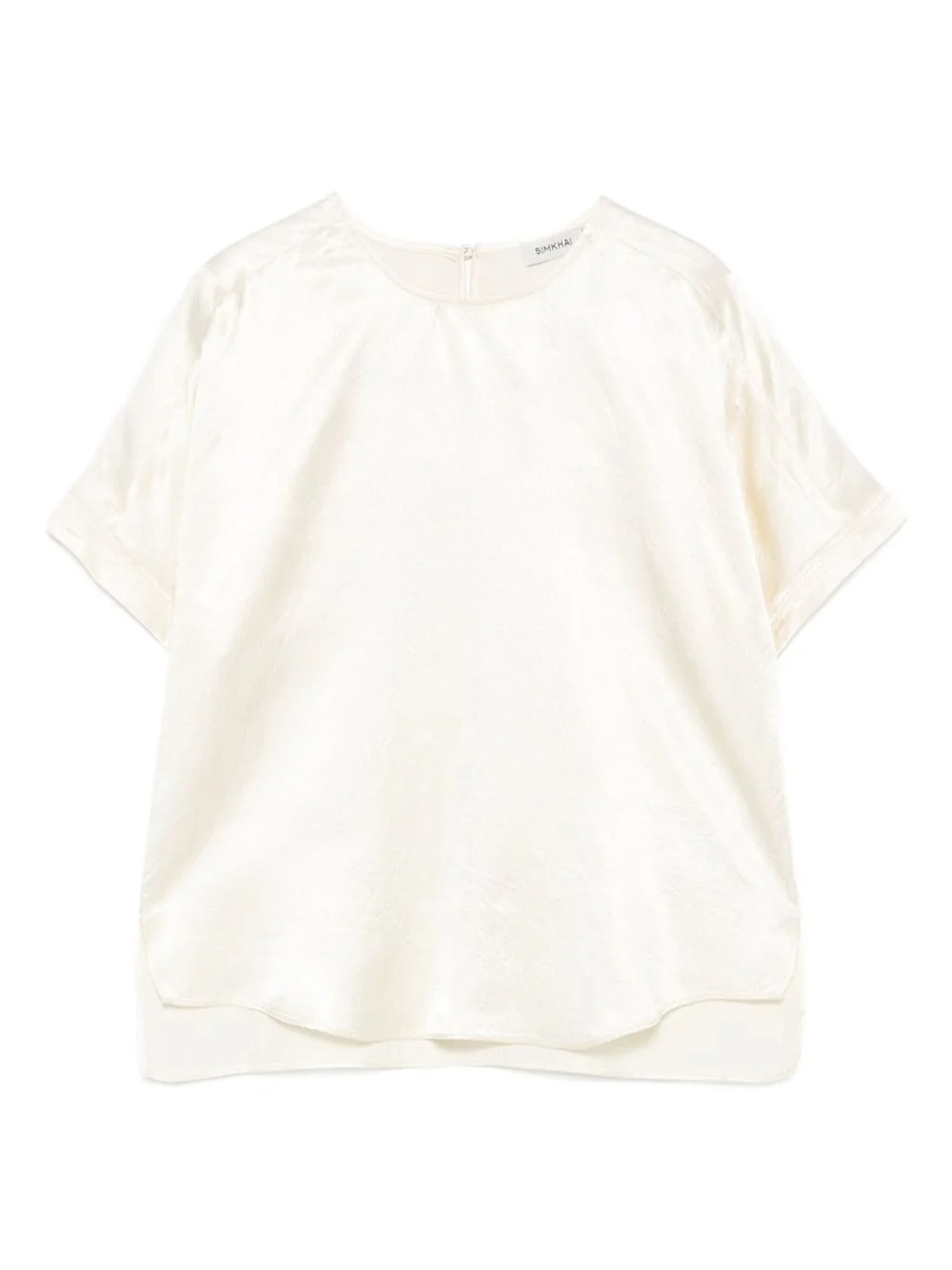 satin short-sleeved blouse - 1