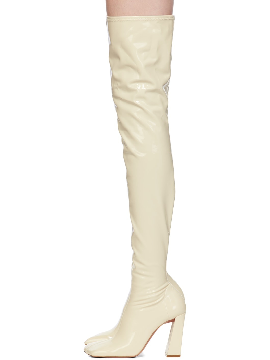 Off-White Marine Stretch Thigh High Boots - 3