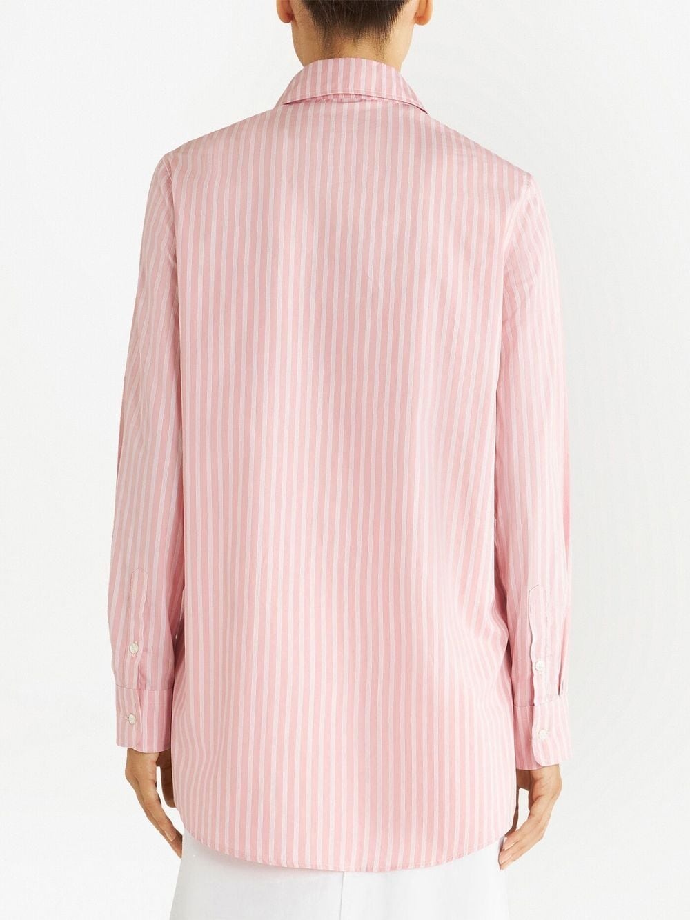 embroidered-logo striped shirt - 3