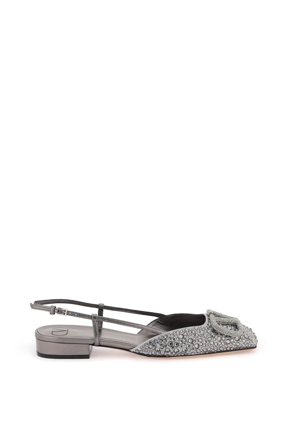 SIGNATURE VLOGO FLAT SLINGBACK WITH CRYSTALS - 1