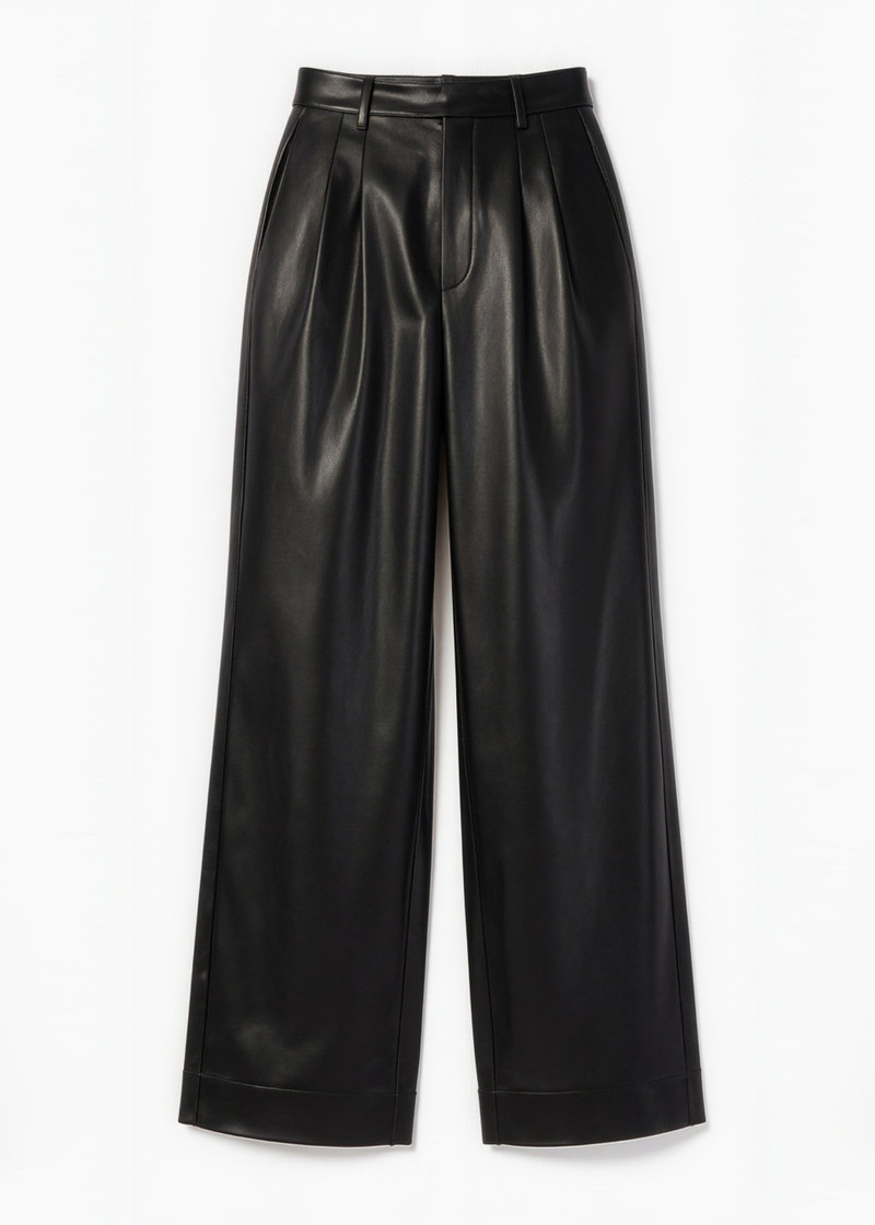 ANDORRA HIGH RISE VEGAN LEATHER PANT BLACK 6