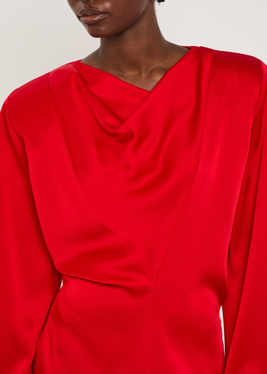 Stella Mccartney Draped Satin-crepe Midi Dress - 5