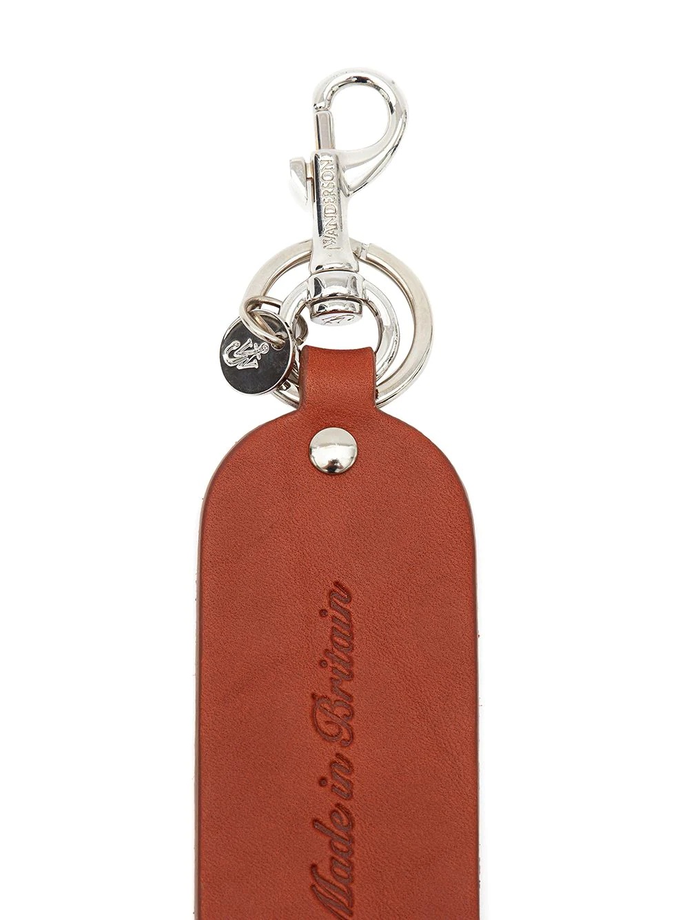 phallic-shaped calf leather keyring - 2