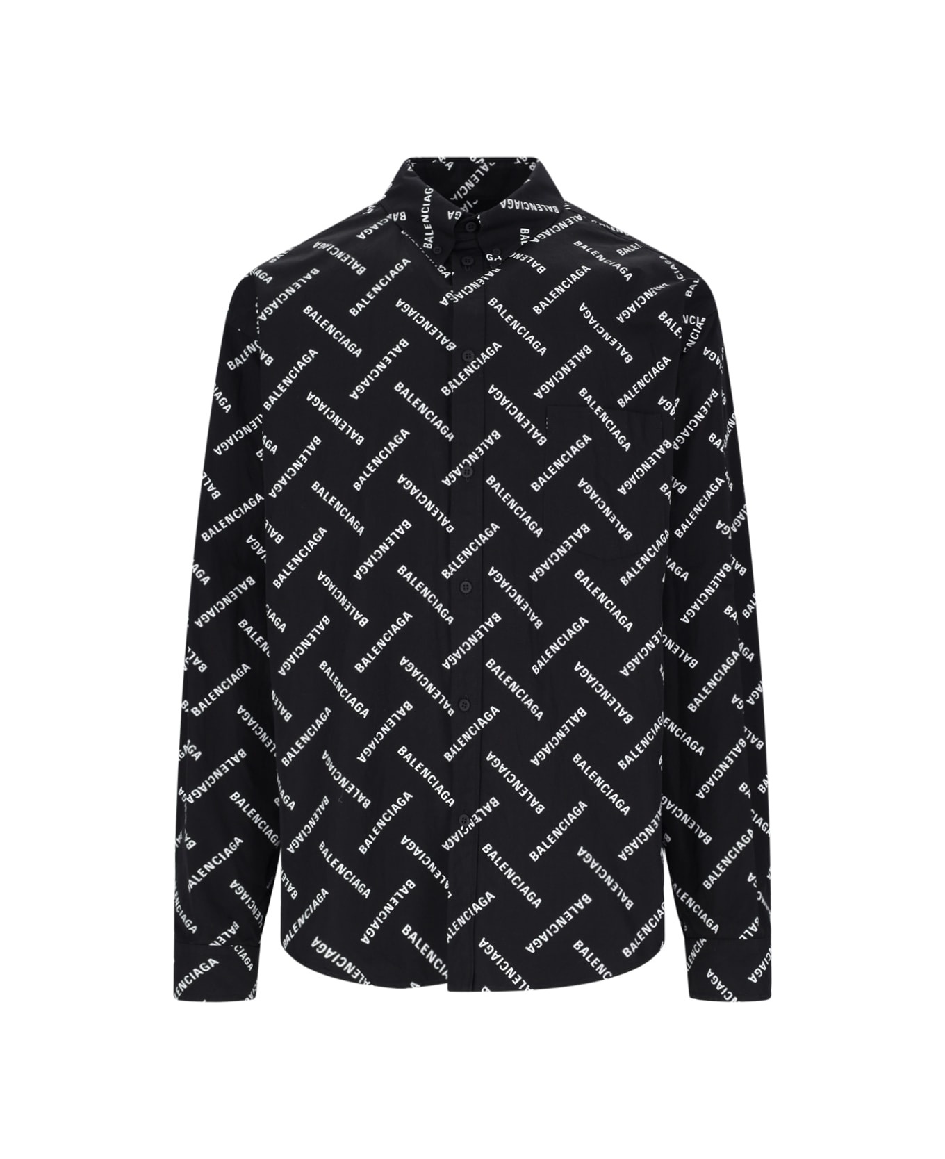 Allover Logo Printed Long-sleeved Shirt - 1