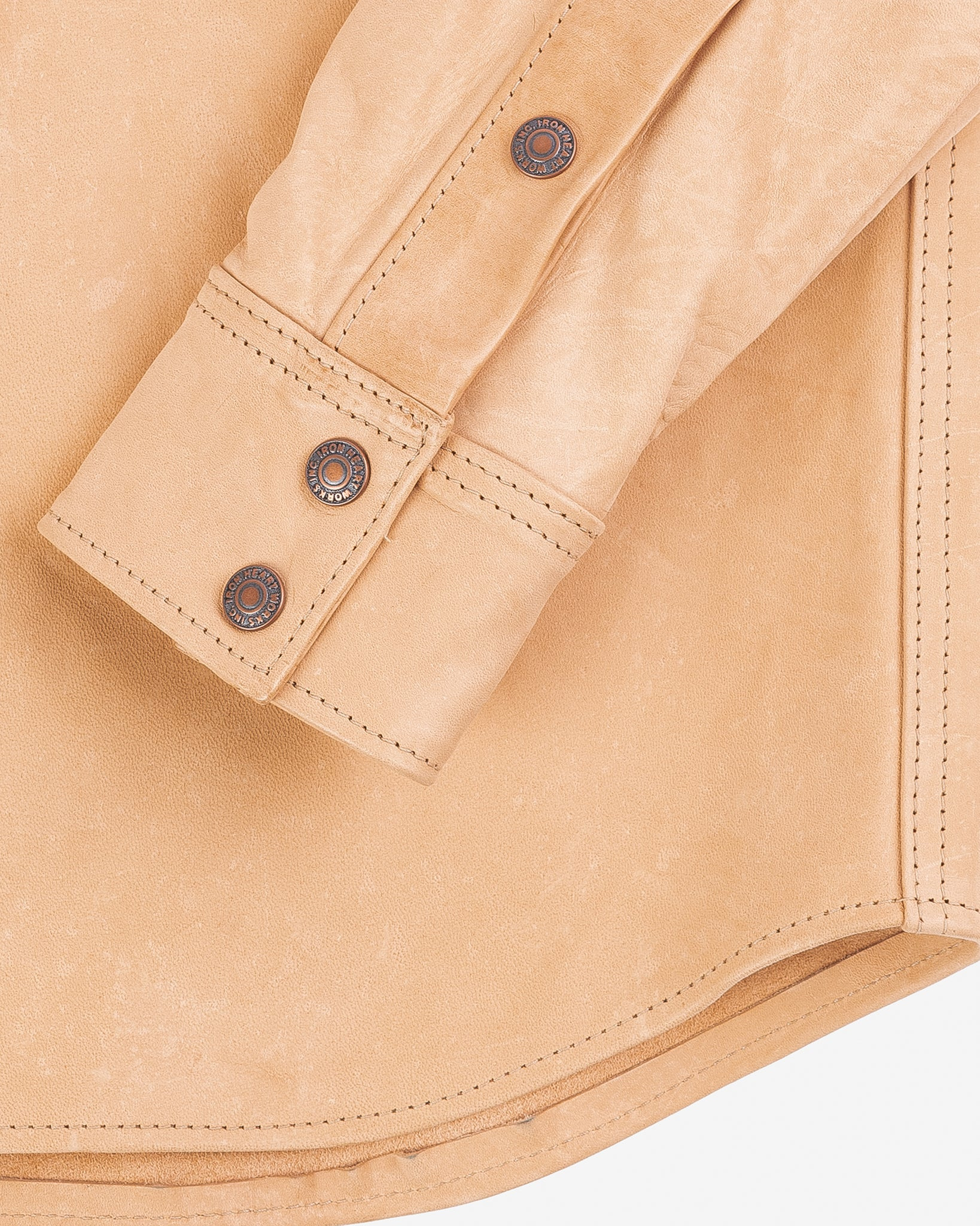 IHSB-PR-NAT Iron Heart X Simmons Bilt Horsehide Western Shirt - The Pale Rider - Natural - 7