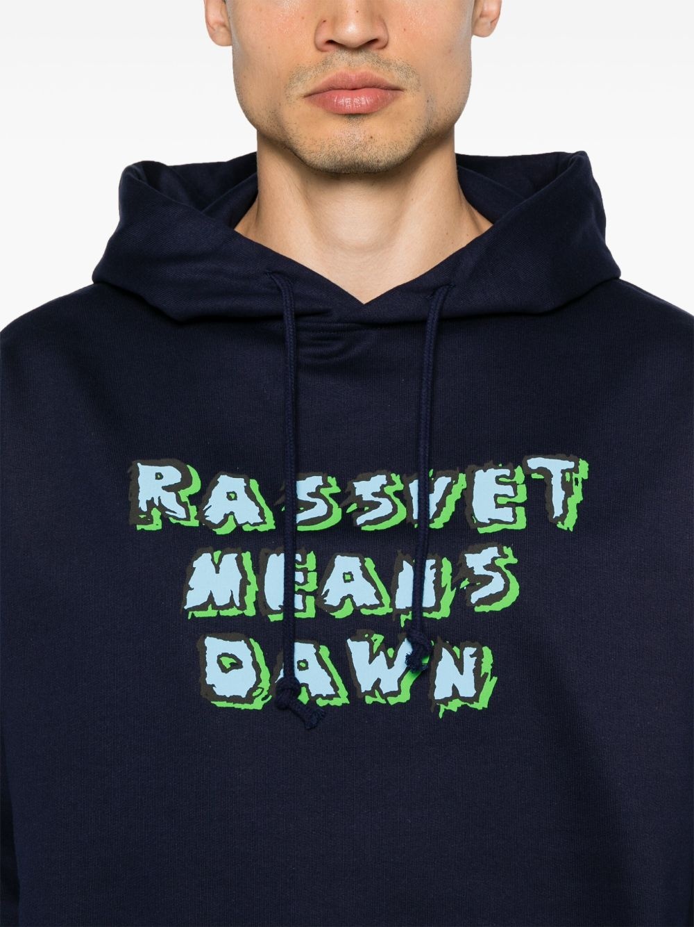 slogan-print cotton hoodie - 5