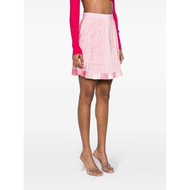 Barocco pleated pink miniskirt - 3