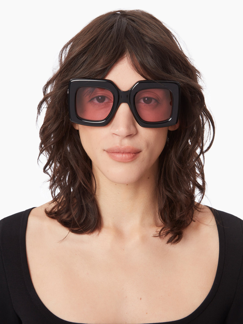 NINA RICCI Precious square shiny black Sunglasses outlook