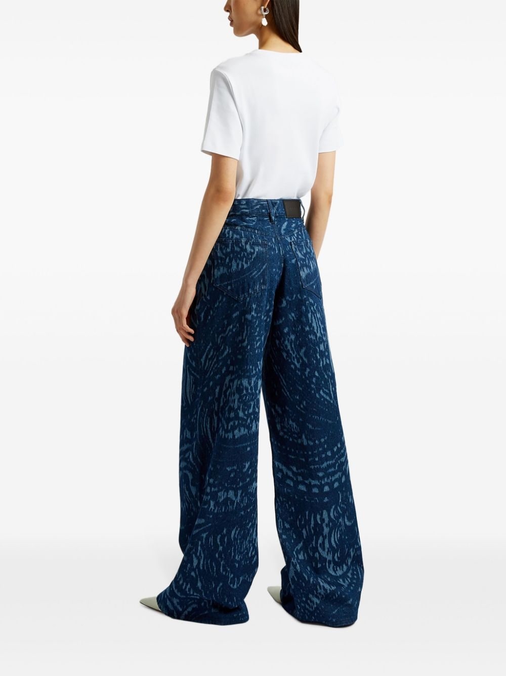 paisley wide-leg jeans - 4