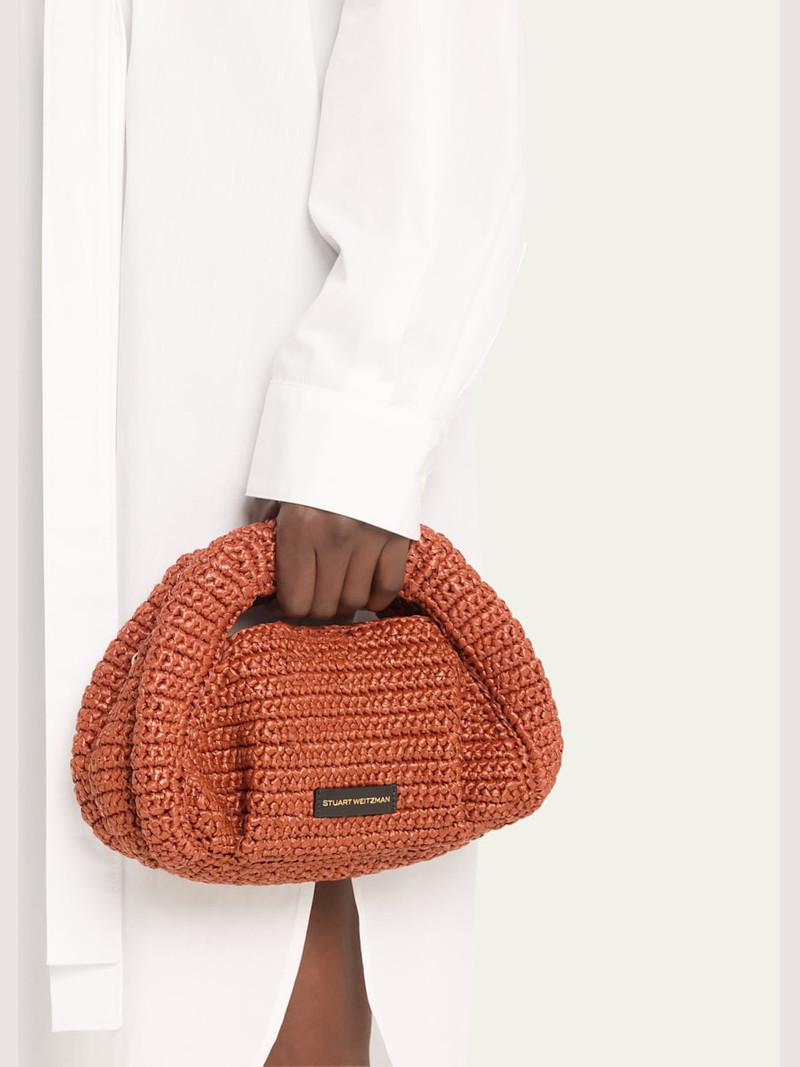Stuart Weitzman The Moda Mini Raffia Top-Handle Bag outlook